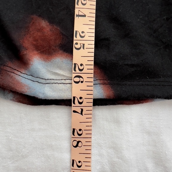 Black Floral Tunic Top - Semi Sheer Frayed - Size Large - Artsy Dark Floral - Picture 14 of 14